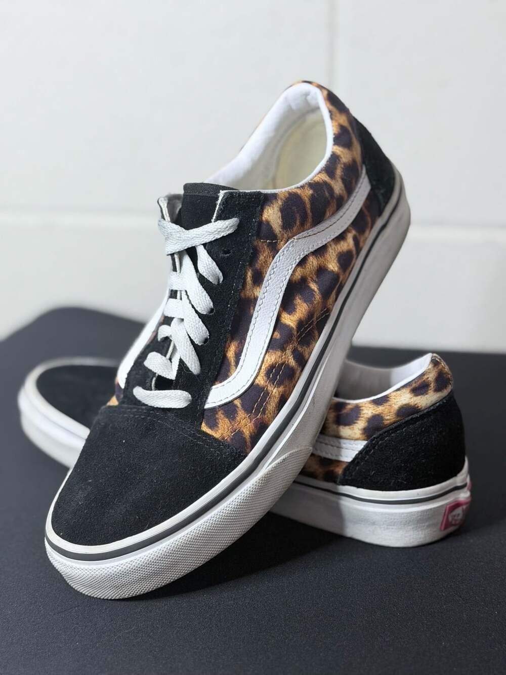 Vans Old Skool Leopard Print Suede Sneakers Women's 7.5 Men's 6